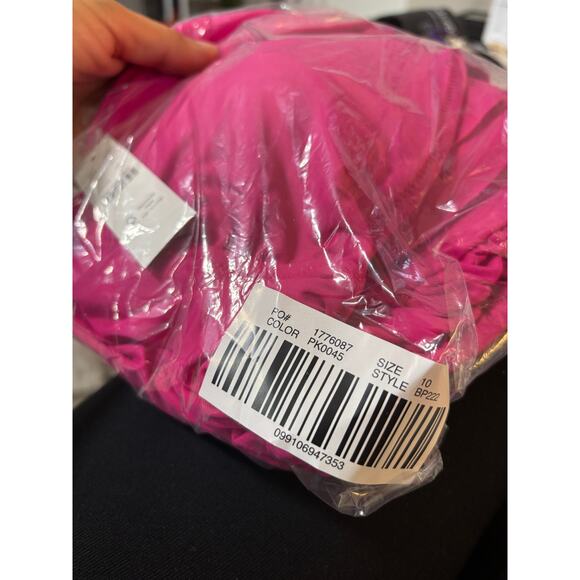 NWT J. Crew‎ Ruched Ruffle One-Piece Swimsuit, Hot Pink, Size 10 - Picture 4 of 4